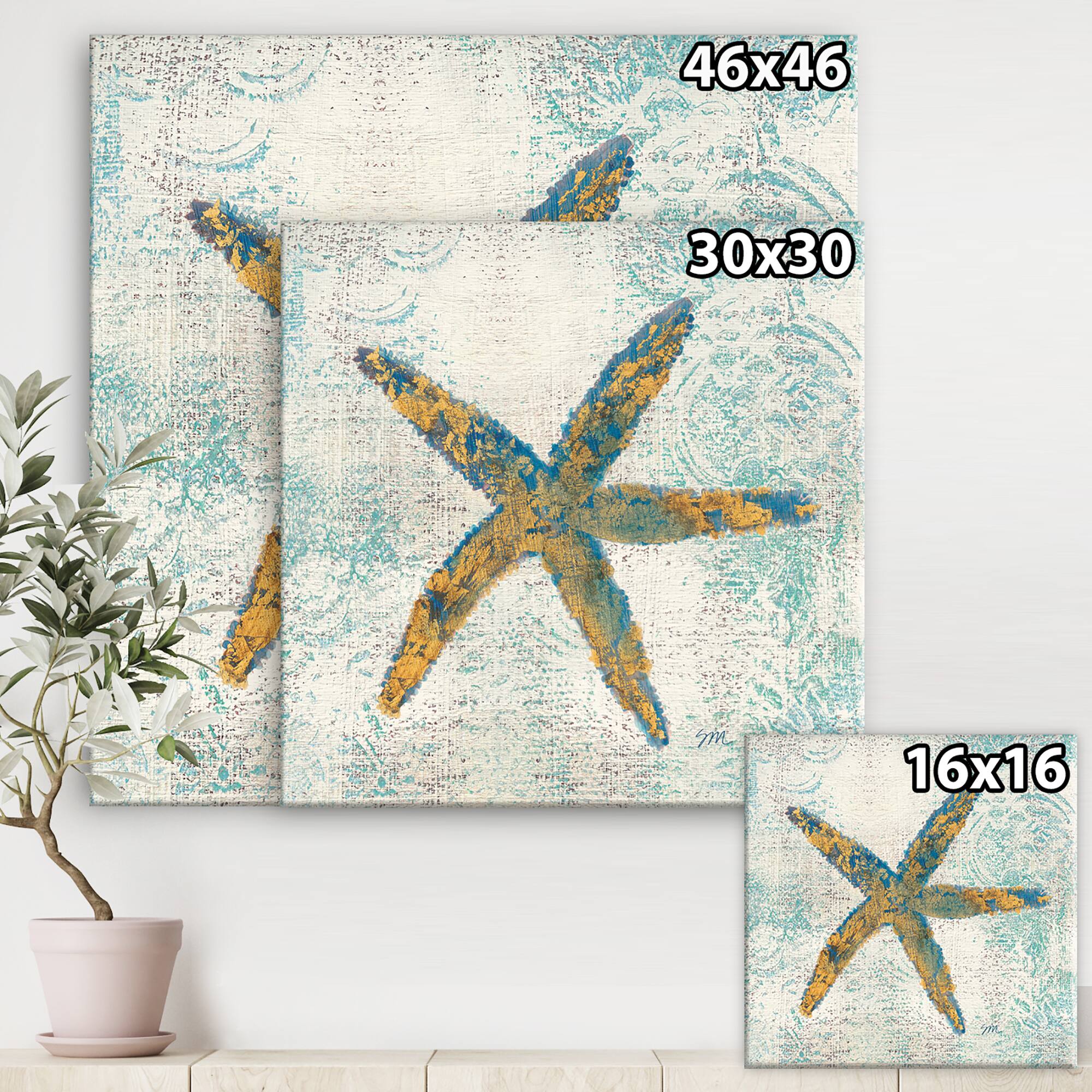 Designart - Coastal Pastel seashells III
